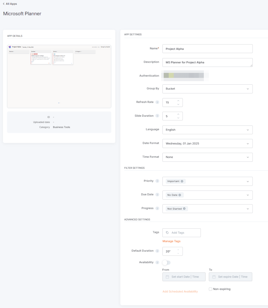 Microsoft Planner App | Yodeck Docs