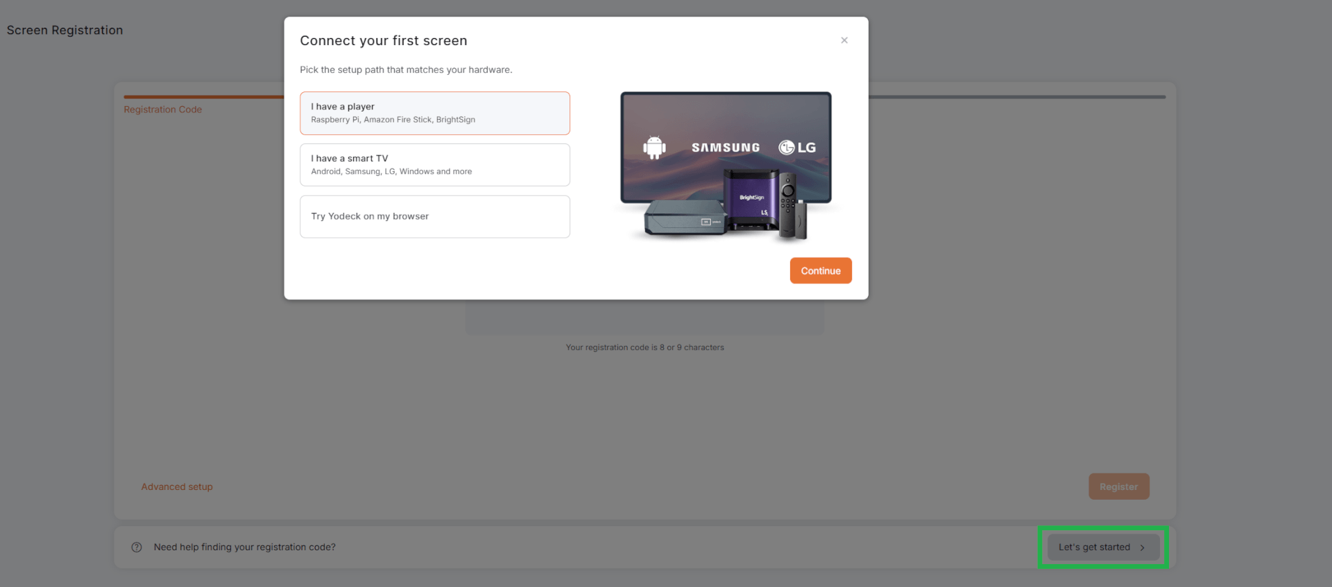 How to Register a Screen | Yodeck Docs