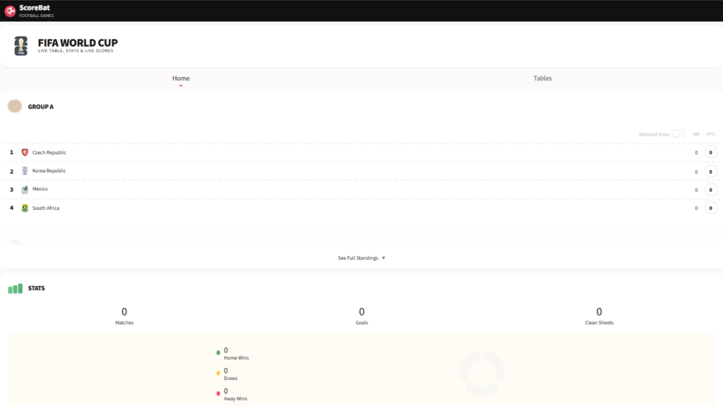 First example of the World Football Feed 2026 app preview.