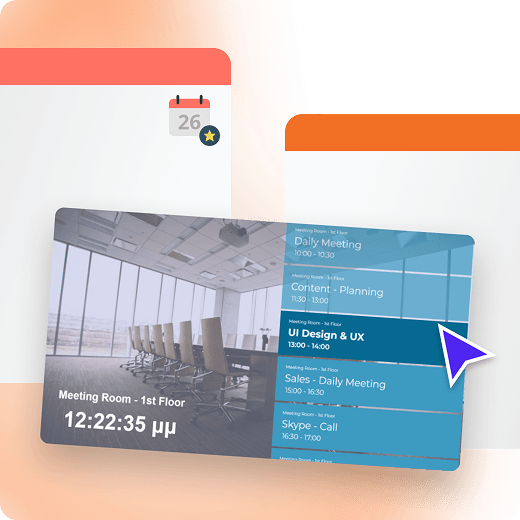 Yodeck digital signage meeting room schedule display
