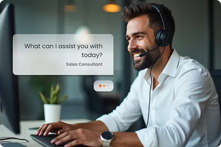 Sales consultant digital signage with Yodeck branding