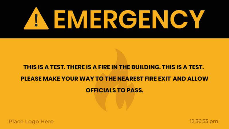 Fire Emergency Message
