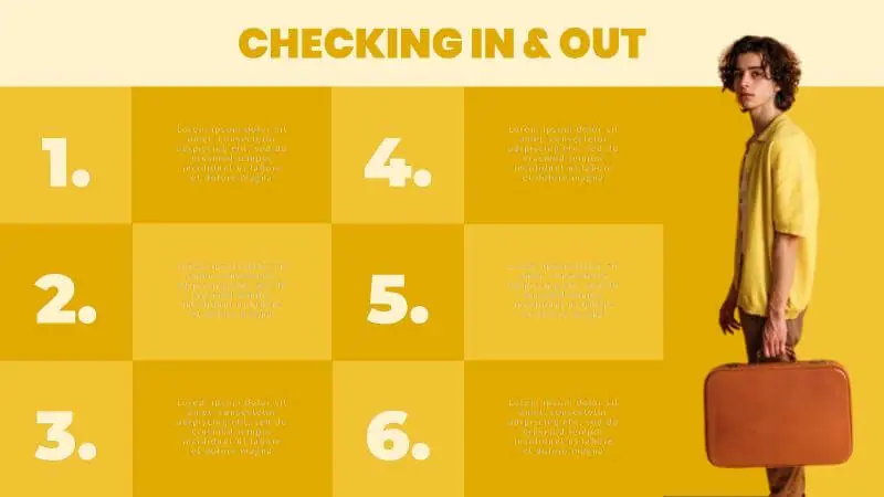 Hotel | Check in and out instructions 2