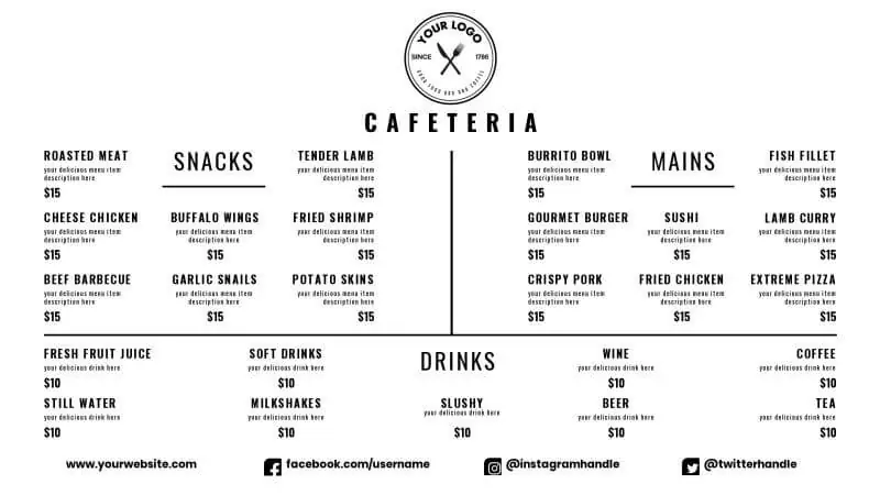 Menu Boards | Office Cafeteria