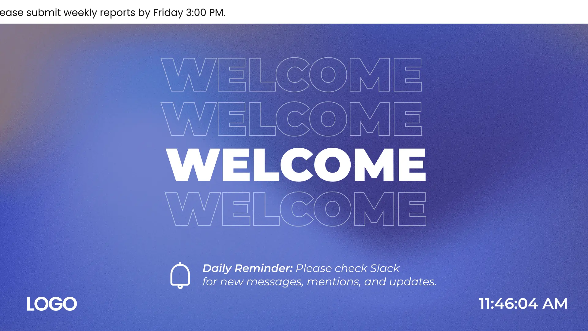 Corporate | Welcome Screen