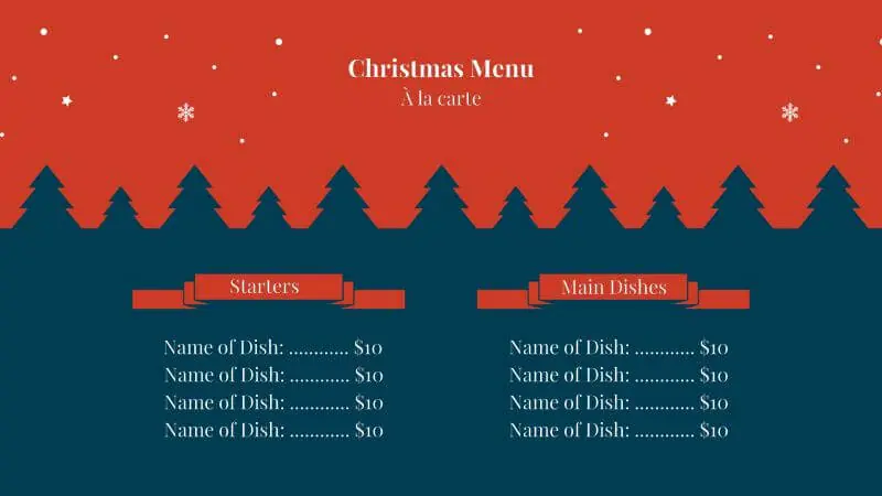 Xmas Menu