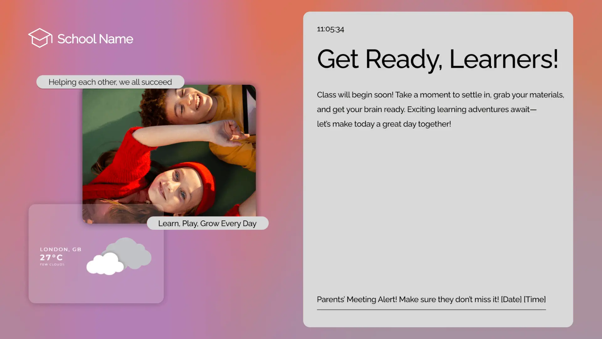 Education | School Waiting Screen