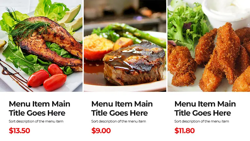 Restaurant – Landscape – Three Columns Menu Board