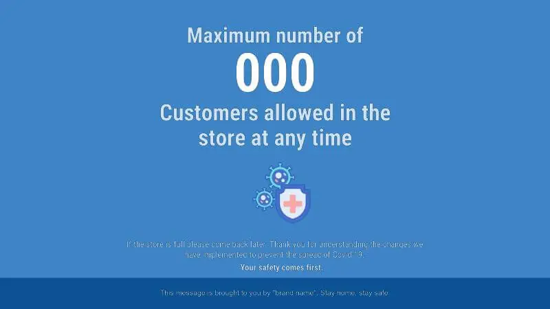 Covid-19 | Number of customers allowed to enter in the shop