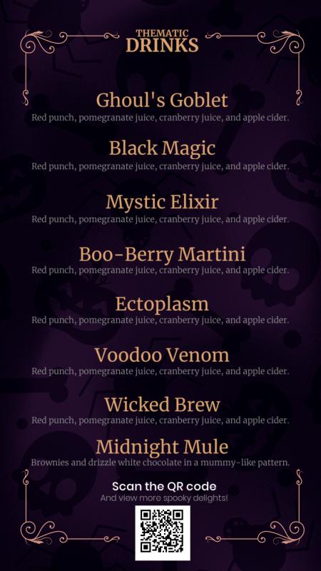 Halloween Drink Menu