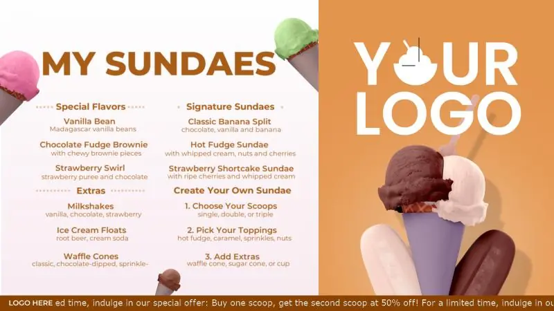 Ice Cream Parlor Menu