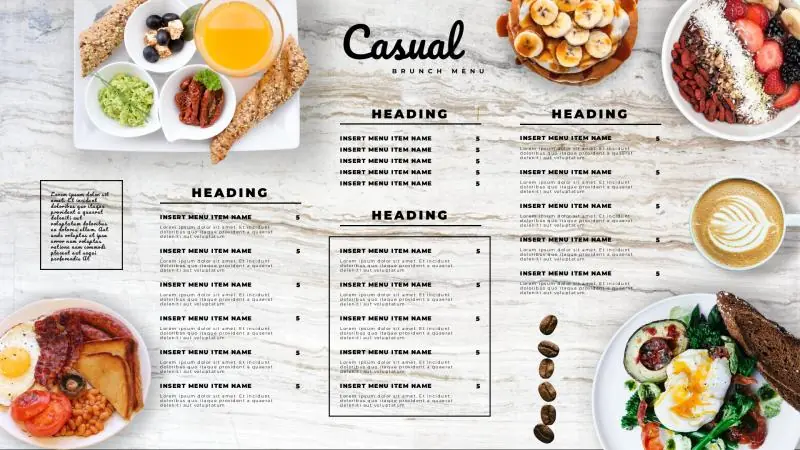 Menu Boards | Brunch Menu