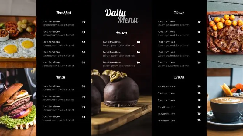 Menu Boards | Daily Menu 1
