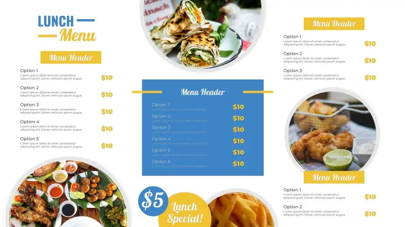 Menu Boards | Lunch Menu