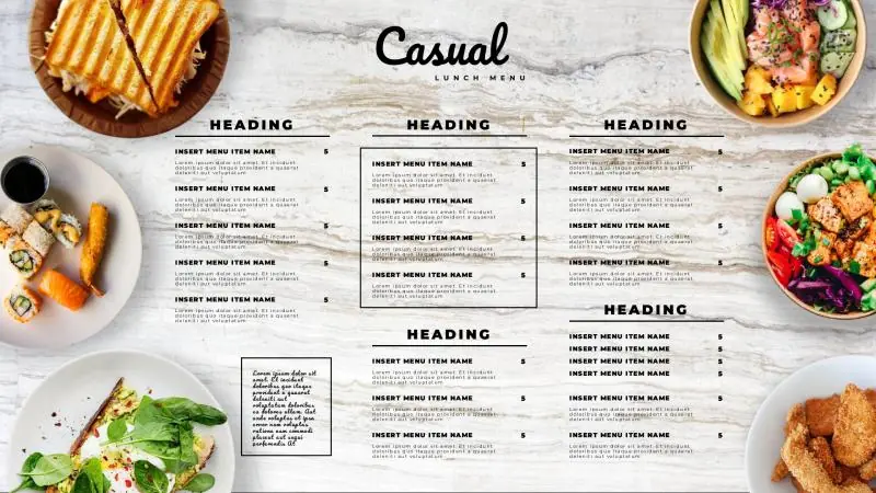 Menu Boards | Lunch Menu 2