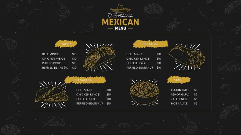 Menu Boards | Mexican Food