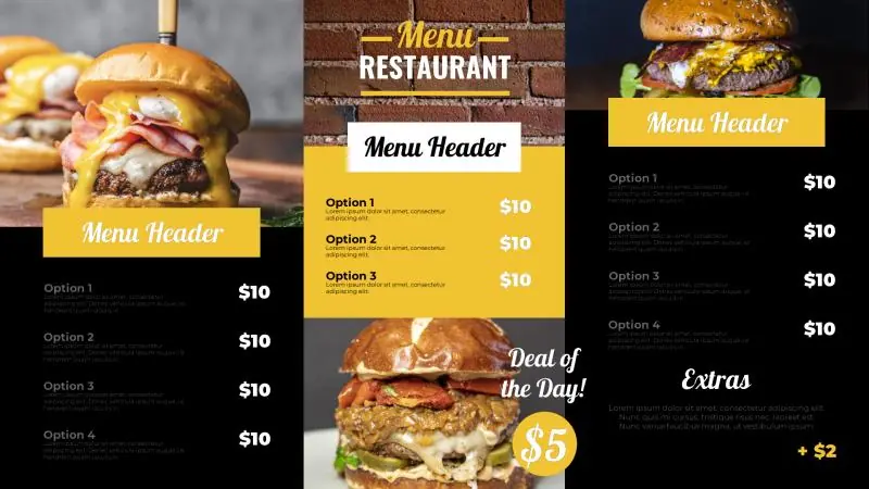 Menu Boards | Modern QSR (Burger) 1
