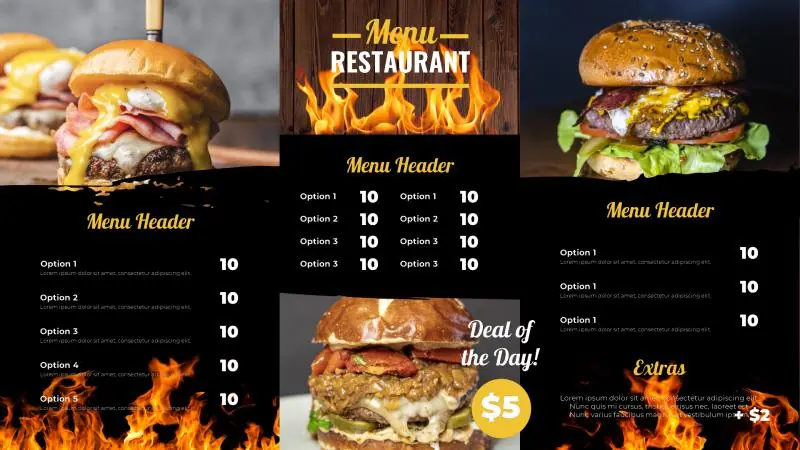 Menu Boards | Modern QSR (Burger) 2