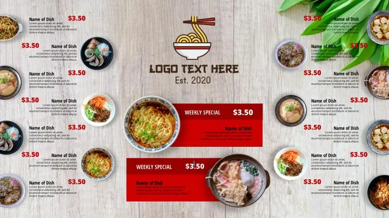 Menu Boards | Modern QSR (Noodles)