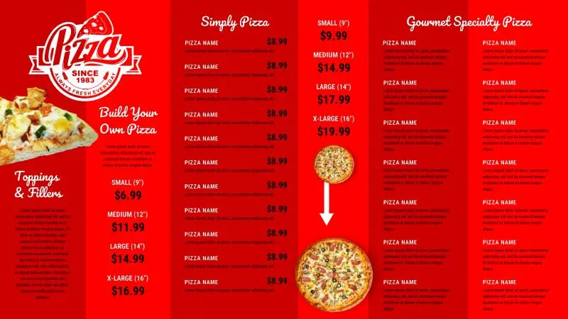 Menu Boards | Modern QSR (Pizza) 1
