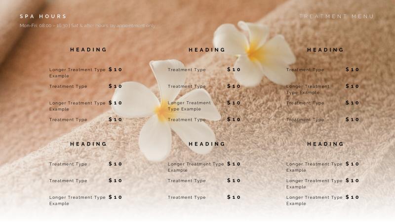 Salons & Spas | Services and prices 1