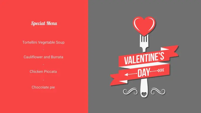 Valentine’s Day Menu