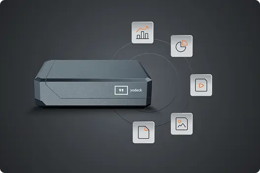 Yodeck digital signage media player with icons