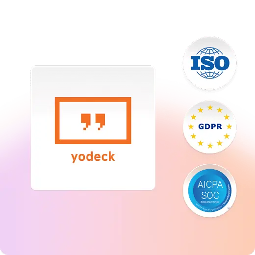 Yodeck logo with digital signage certifications