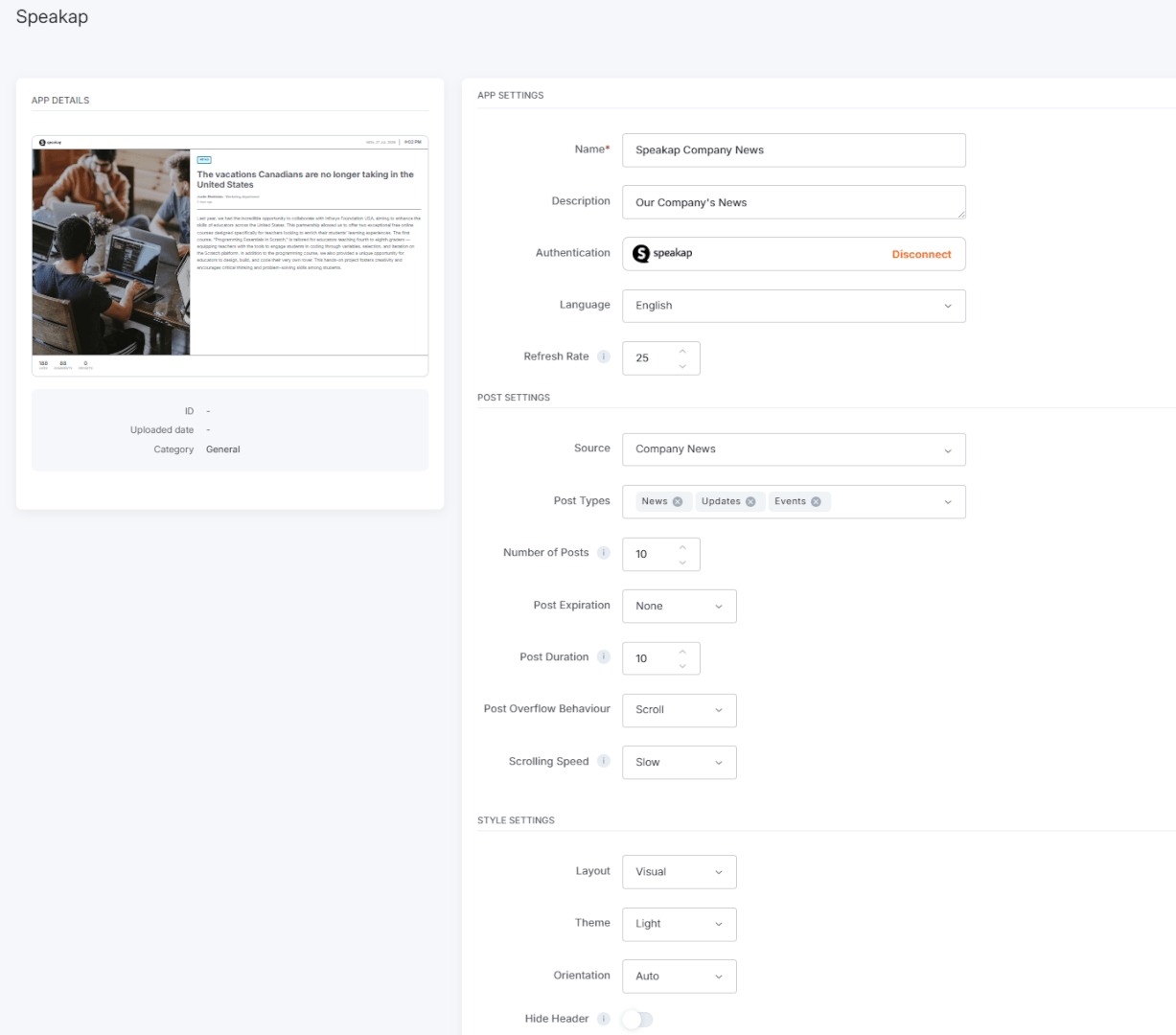 Finishing the Speakap Yodeck app