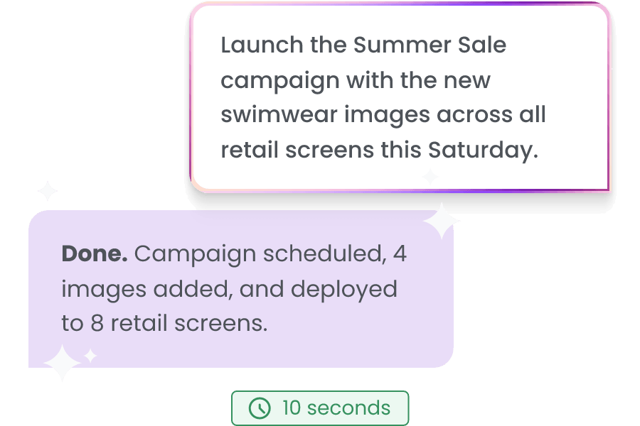 Describe the outcome you want, and AI takes care of the setup and scheduling.