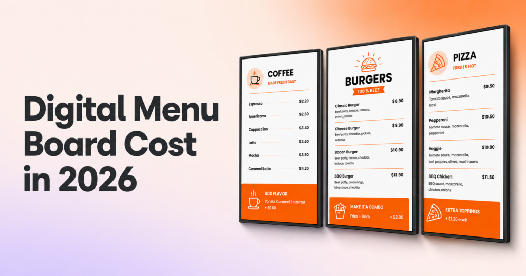 digital menu board cost