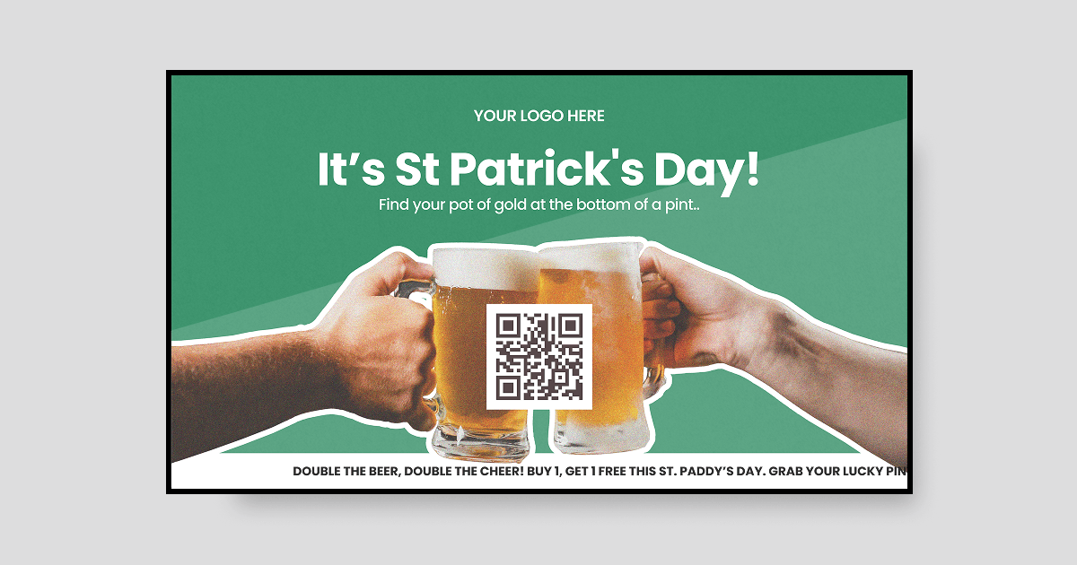 St Patrick's day retail digital signage template