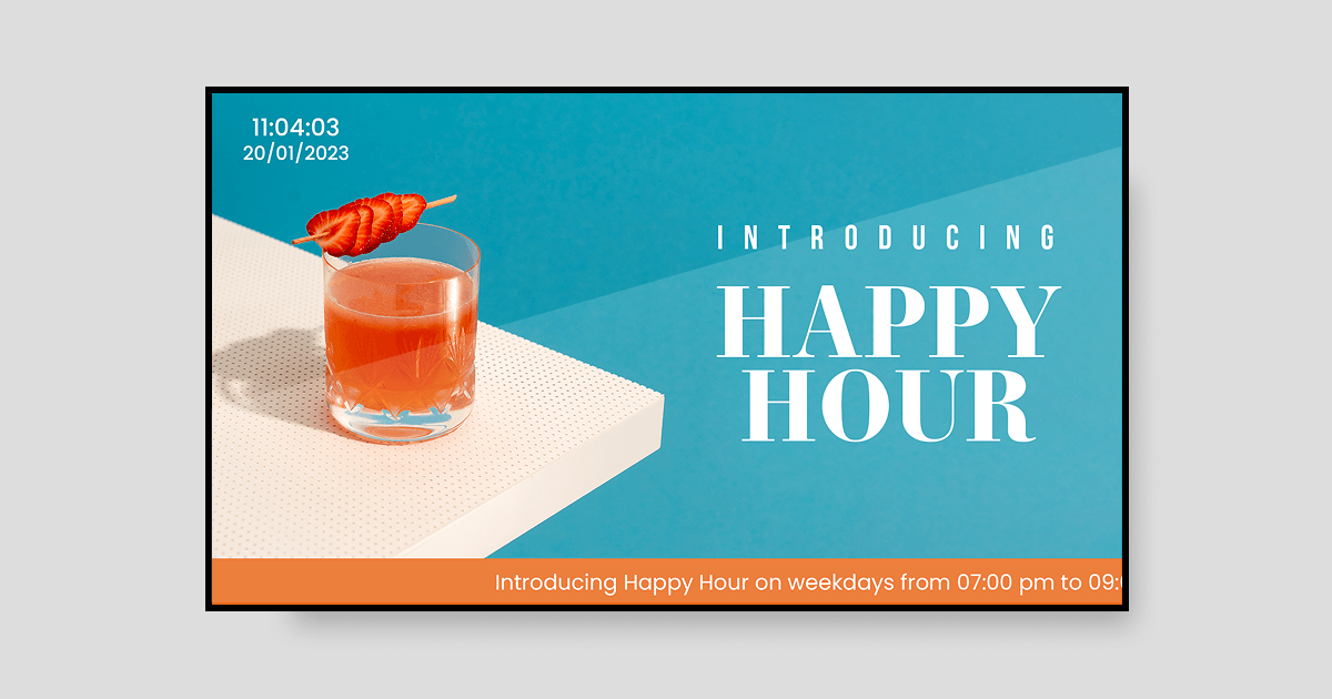 Happy hour retail digital signage template