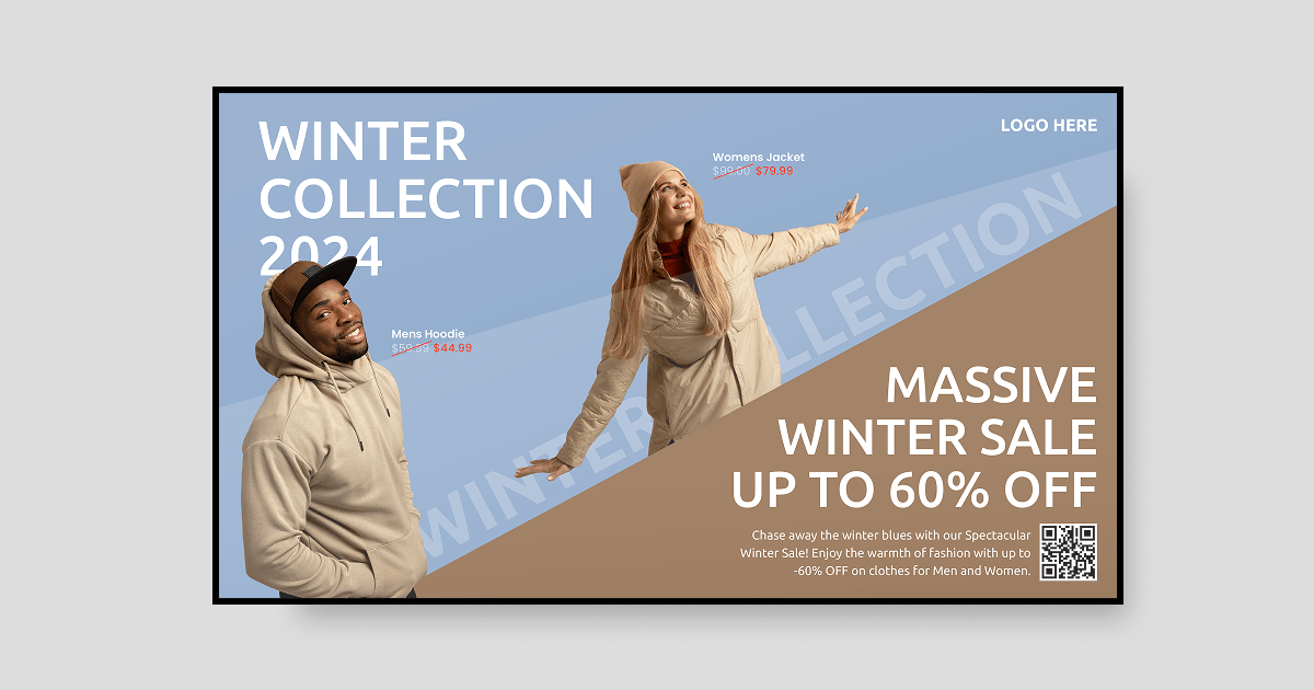 winter collection retail digital signage
