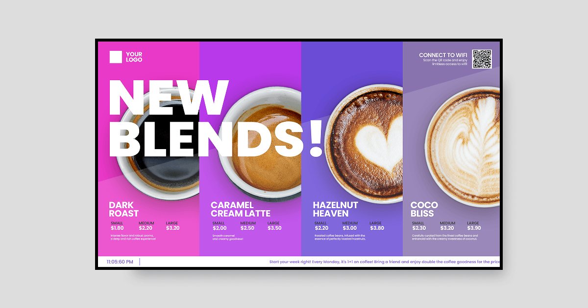 Coffee retail digital signage