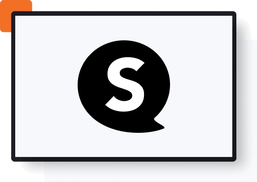 Speakap app logo on a screen