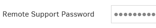 Remote Support Password field showing a hidden password as dots
